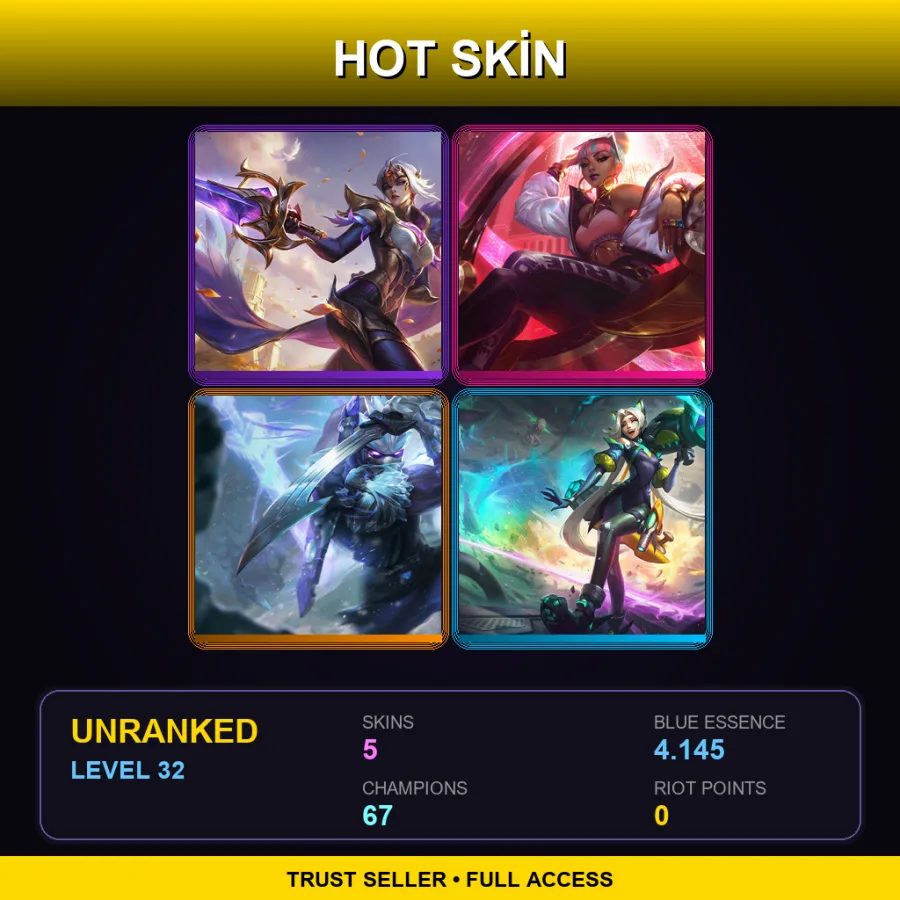 EUW | Lv32 | Unranked | 5 Skin | 67 Champ