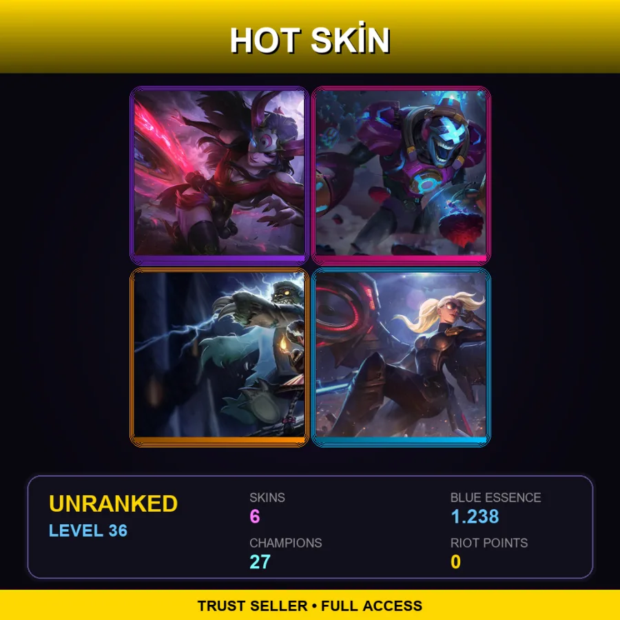 TR | Lv36 | Unranked | 6 Skin | 27 Champ