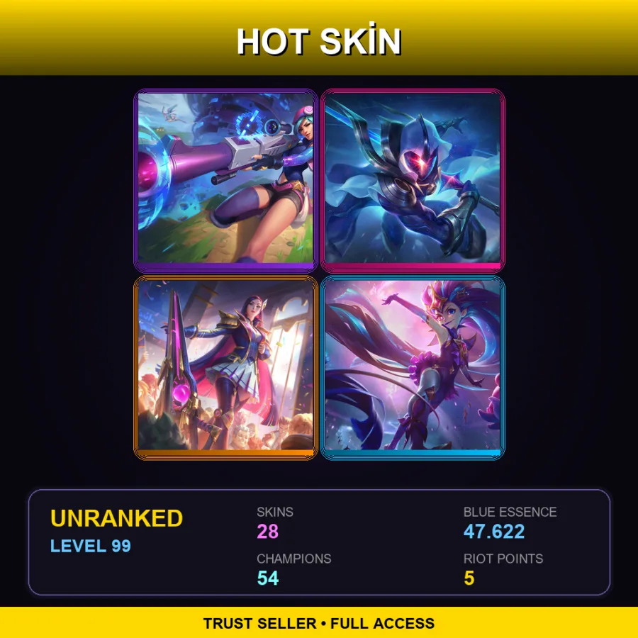 EUNE | Lv99 | Unranked | 28 Skin | 54 Champ — Porcelain Irelia