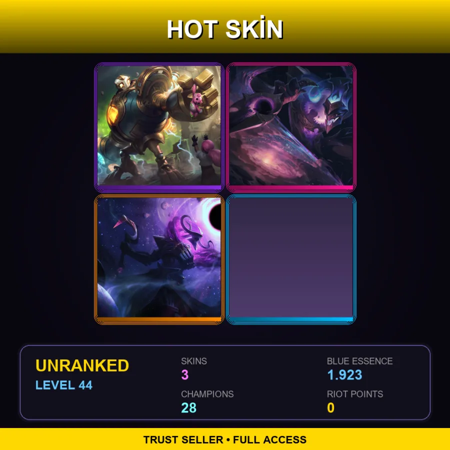 LAN | Lv44 | Unranked | 3 Skin | 28 Champ