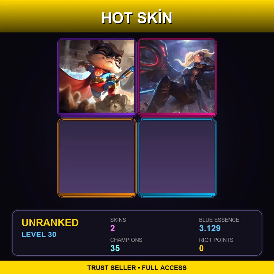 NA | Lv30 | Unranked | 2 Skin | 35 Champ — LoL account