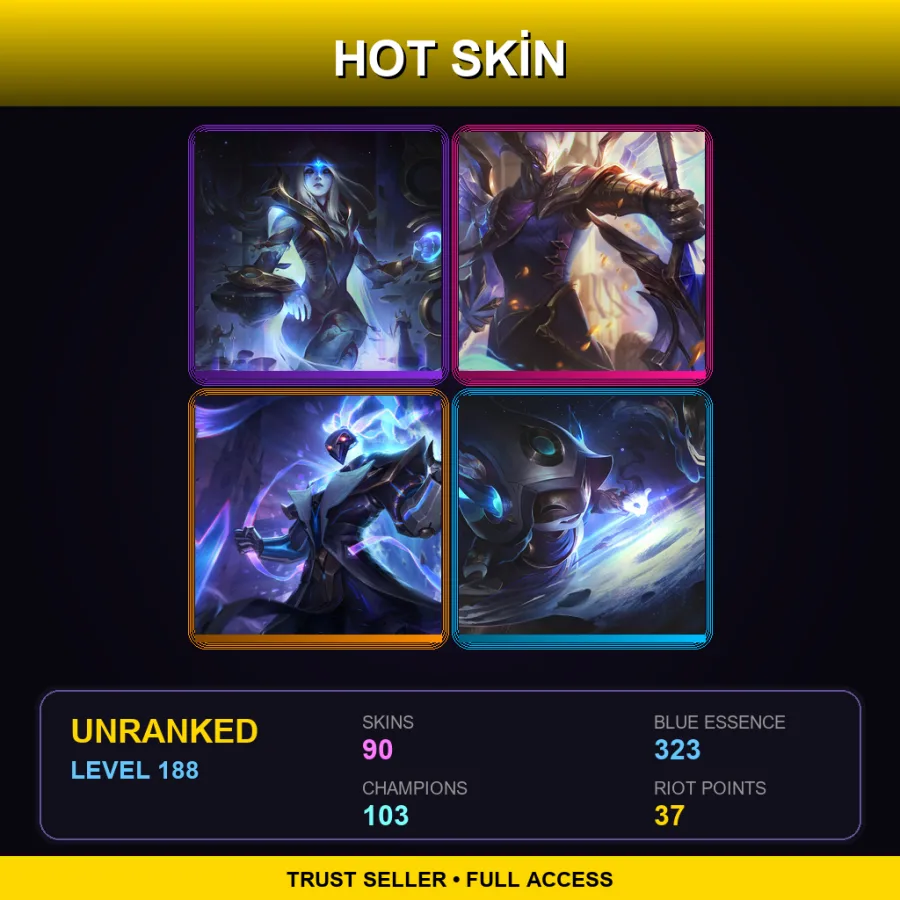 SG | Lv188 | Unranked | 90 Skin | 103 Champ — The Magnificent Twisted Fate
