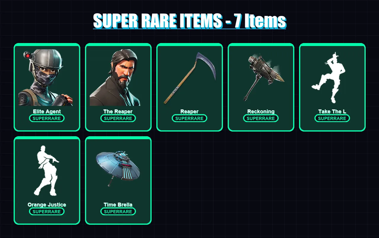 [PC/XBOX] | Elite Agent | The Reaper | Sentinel | Calamity | Valor | 31 skin | 40 pickaxe | 41 emote | 46 glider | Lv820