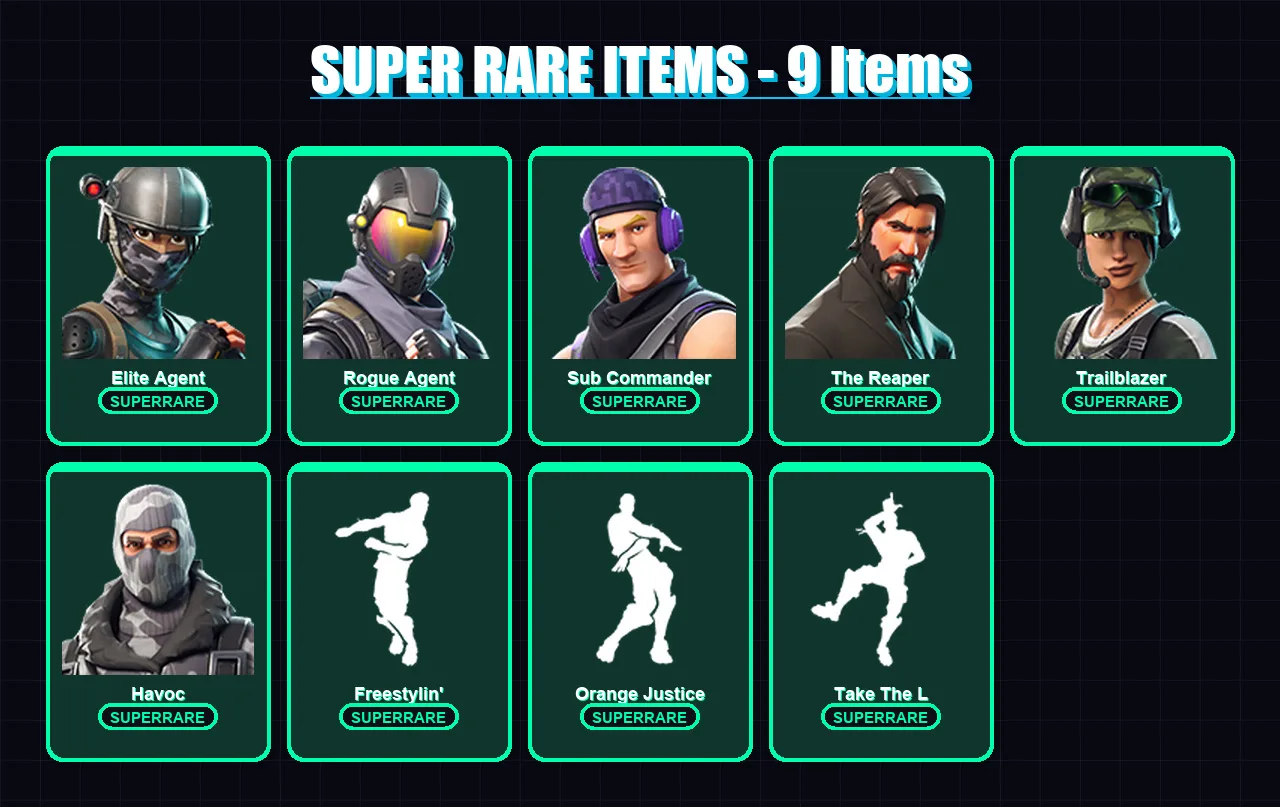 [PC] | Elite Agent | Rogue Agent | Sub Commander | The Reaper | Trailblazer | 23 skin | 15 pickaxe | 23 emote | 19 glider | Lv269
