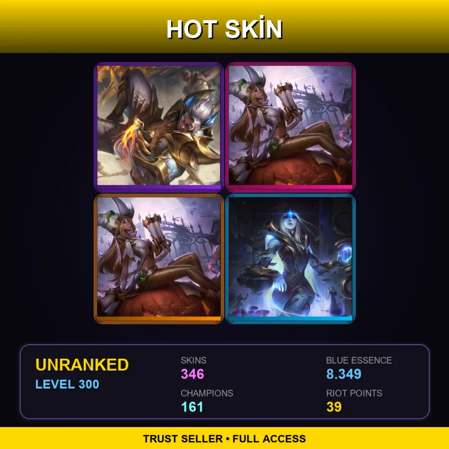 SG | Lv300 | Unranked | 346 Skin | 161 Champ