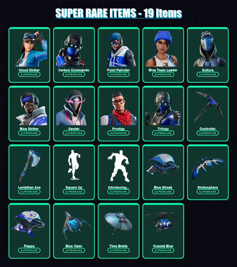 [PS4/PS5/XBOX/PC] | Cloud Striker | Carbon Commando | Point Patroller | 108 skin | Lv1852 — Fortnite account