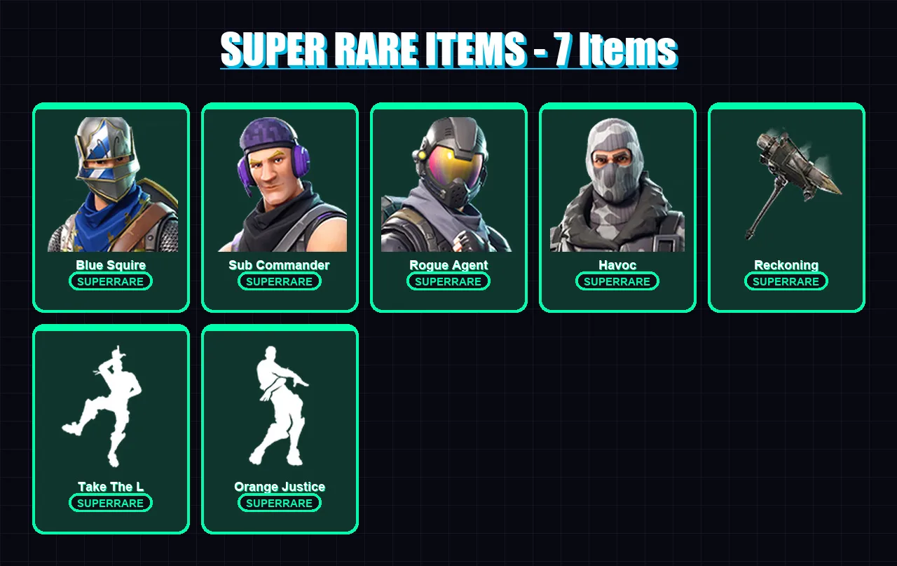 [PC/PSN] | Blue Squire | Sub Commander | Rogue Agent | Havoc | Wukong | 20 skin | 15 pickaxe | 12 emote | 13 glider | Lv76 — Fortnite account