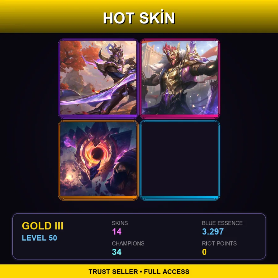 EUNE | Lv50 | Gold III | 14 Skin | 34 Champ