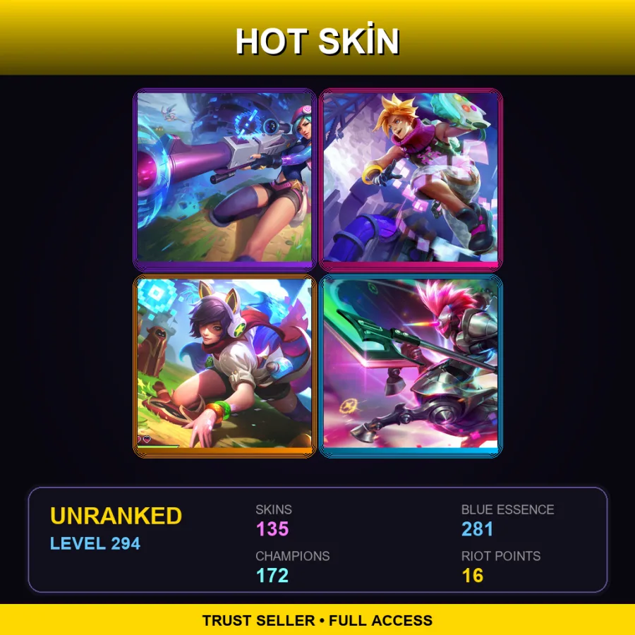 LAN | Lv294 | Unranked | 135 Skin | 172 Champ — Shiba Yuumi