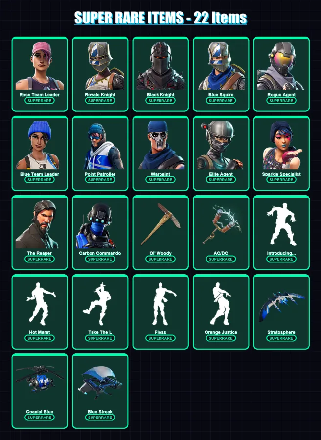 [PS4/PS5/XBOX/PC] | Rose Team Leader | Royale Knight | Black Knight | 170 skin | Lv1363 — Fortnite account