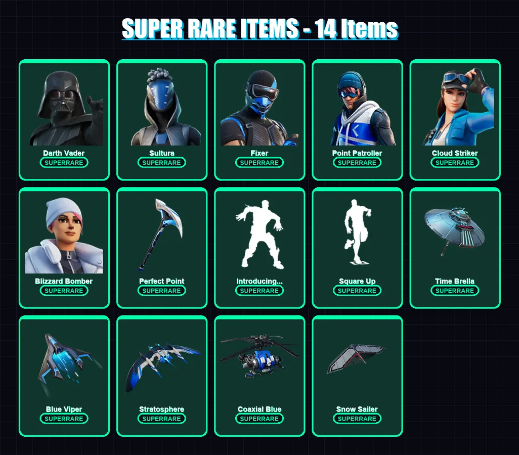 [PC/XBOX] | Darth Vader | Sultura | Fixer | Point Patroller | Cloud Striker | 114 skin | 149 pickaxe | 102 emote | 119 glider | Lv2104 — Fortnite account