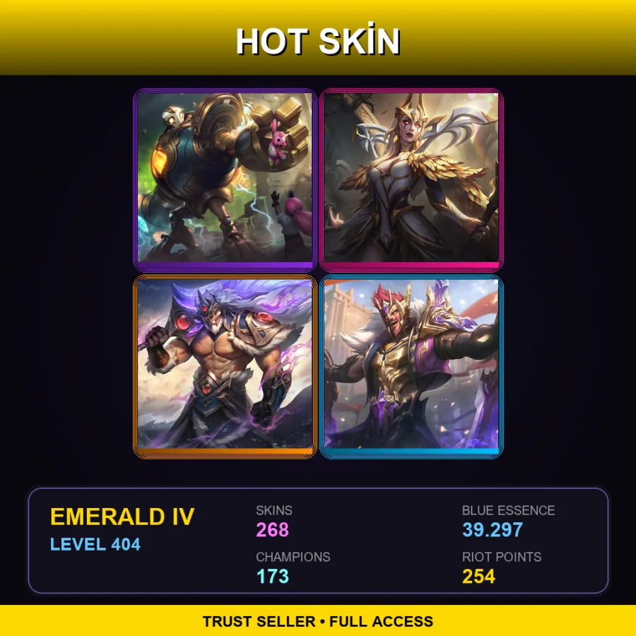 TR | Lv404 | Emerald IV | 268 Skin | 173 Champ