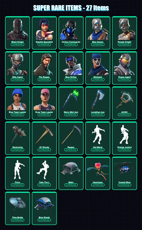 [PC/XBOX] | Black Knight | Sparkle Specialist | Carbon Commando | 201 skin | Lv4000