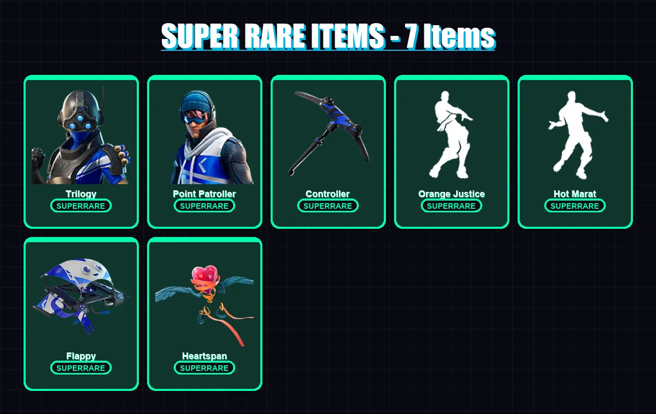 [PC/XBOX/PSN] | Trilogy | Point Patroller | Gear Specialist Maya | Carbide | Valor | 68 skin | 102 pickaxe | 76 emote | 76 glider | Lv840