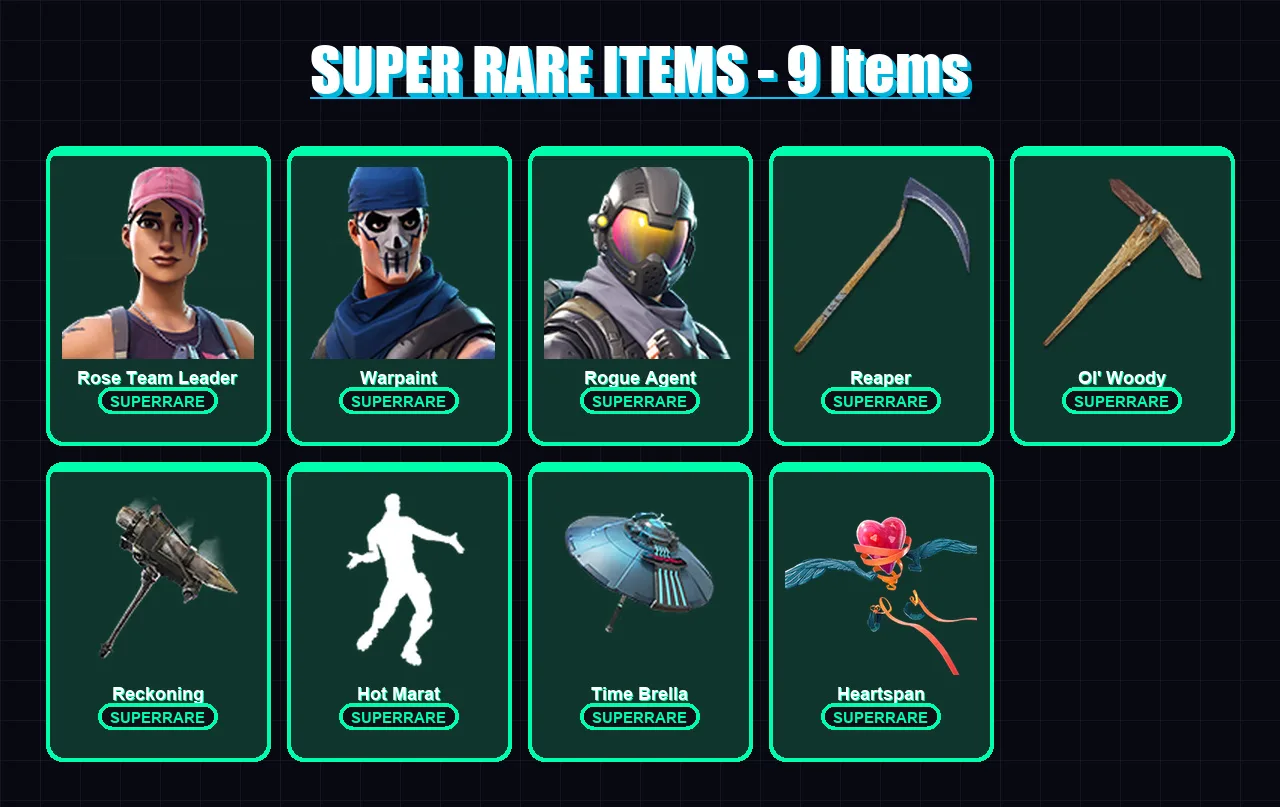 [PC/XBOX/PSN] | Rose Team Leader | Warpaint | Rogue Agent | Kymera | Mandalorian | 191 skin | 225 pickaxe | 203 emote | 191 glider | Lv3212