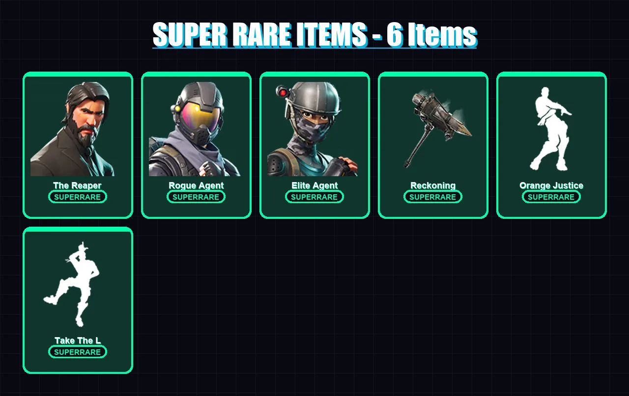 [SWITCH/XBOX/PSN/PC] | The Reaper | Rogue Agent | Elite Agent | Ragnarok | Zenith | 50 skin | 24 pickaxe | 36 emote | 27 glider | Lv294