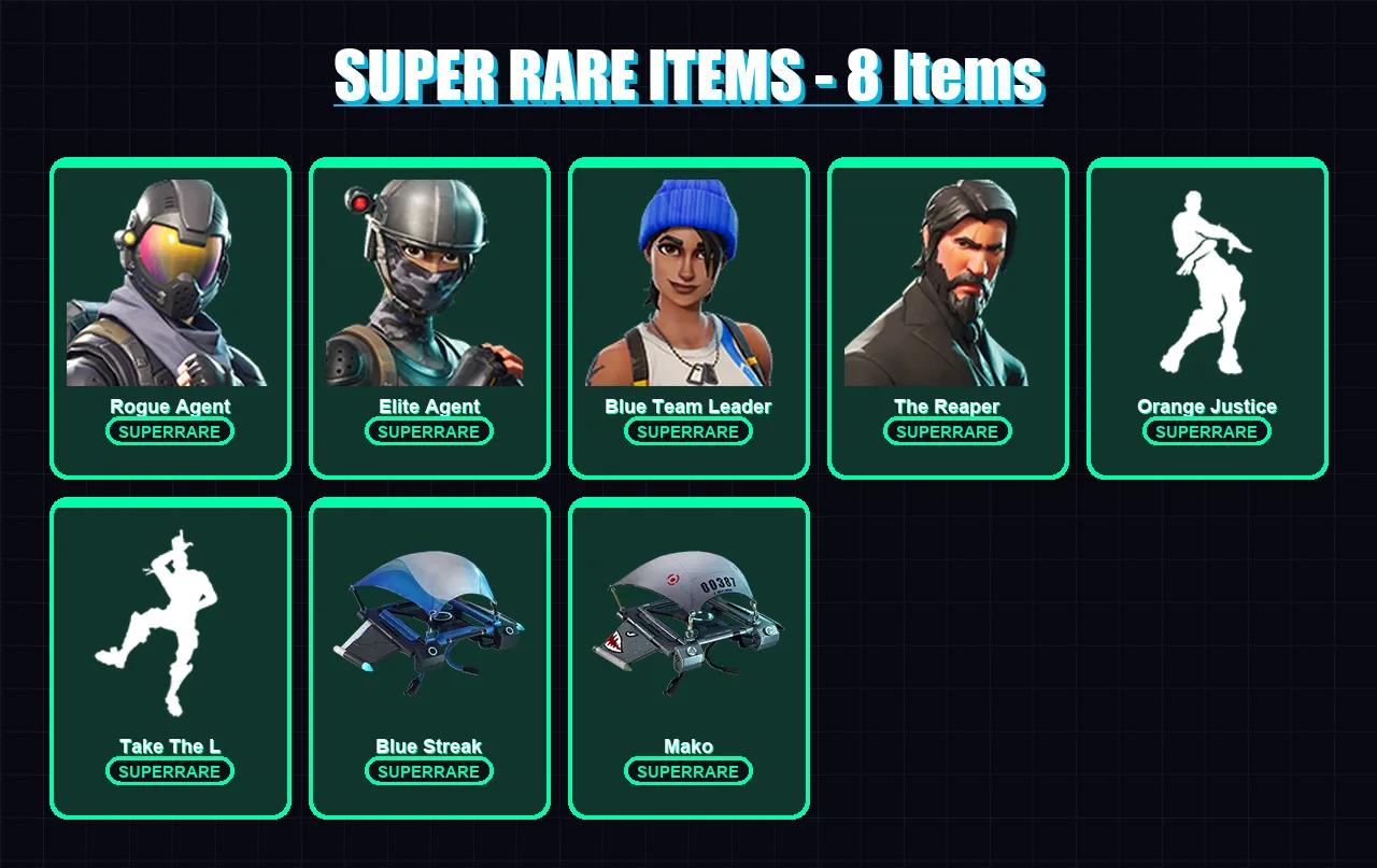 [PS4/PS5/XBOX/PC] | Rogue Agent | Elite Agent | Blue Team Leader | The Reaper | Piccolo | 31 skin | 32 pickaxe | 33 emote | 35 glider | Lv582