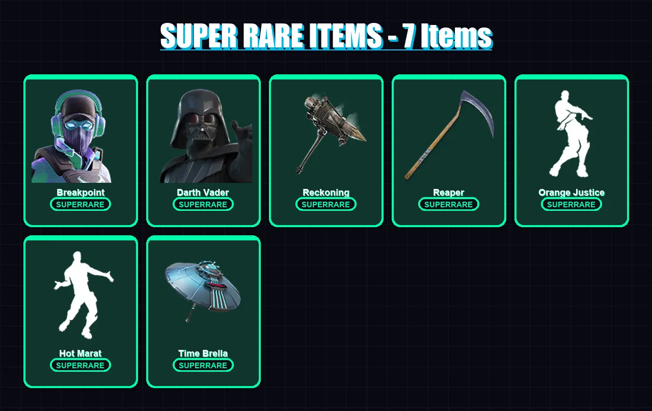 [PS4/PS5/XBOX/PC] | Breakpoint | Darth Vader | Catalyst | Era | Optimus Prime | 190 skin | 224 pickaxe | 176 emote | 199 glider | Lv3365
