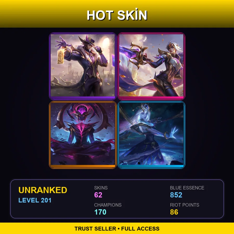 TR | Lv201 | Unranked | 62 Skin | 170 Champ — Mundo Mundo