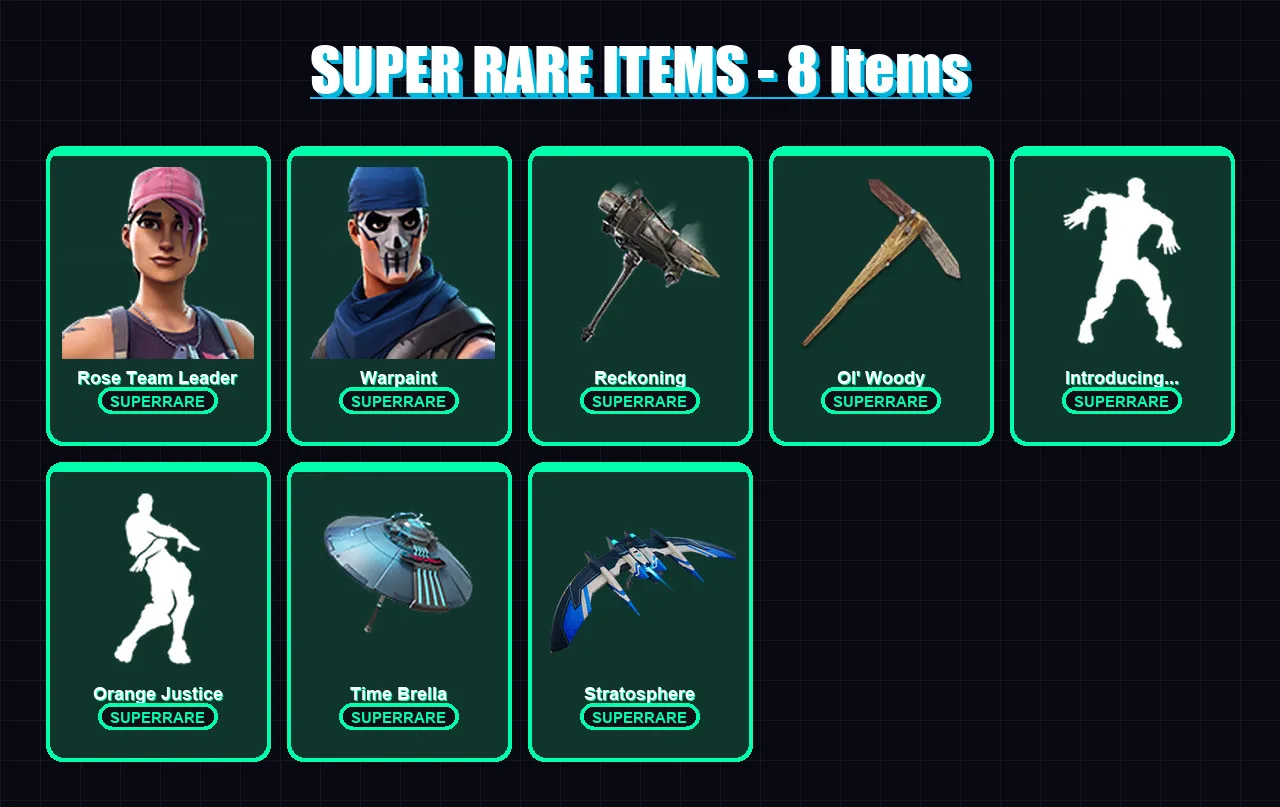 [PC] | Rose Team Leader | Warpaint | Era | Optimus Prime | Ragnarok | 57 skin | 63 pickaxe | 52 emote | 64 glider | Lv924 — Fortnite account