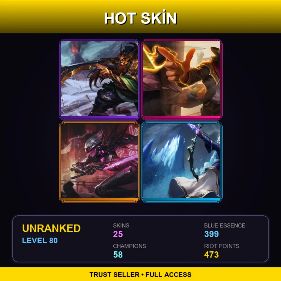 TR | Lv80 | Unranked | 25 Skin | 58 Champ