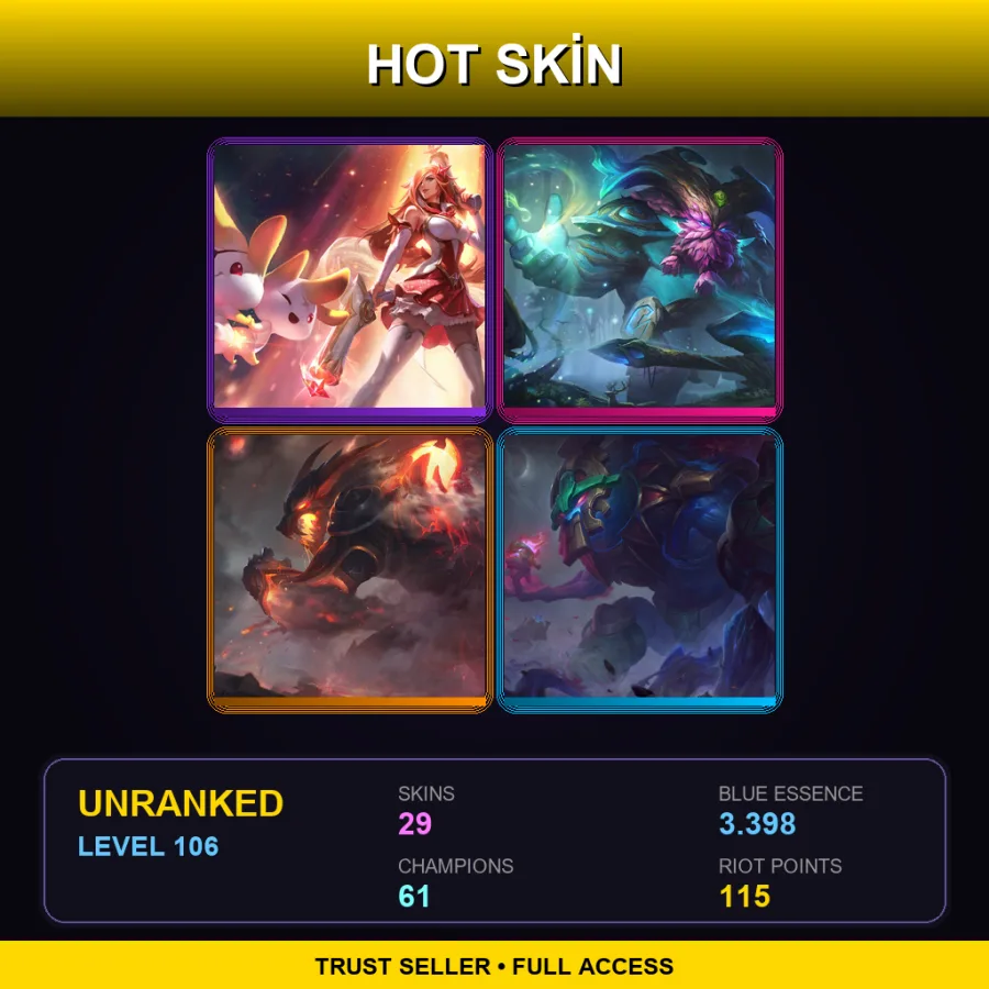ME | Lv106 | Unranked | 29 Skin | 61 Champ — Elderwood Ornn