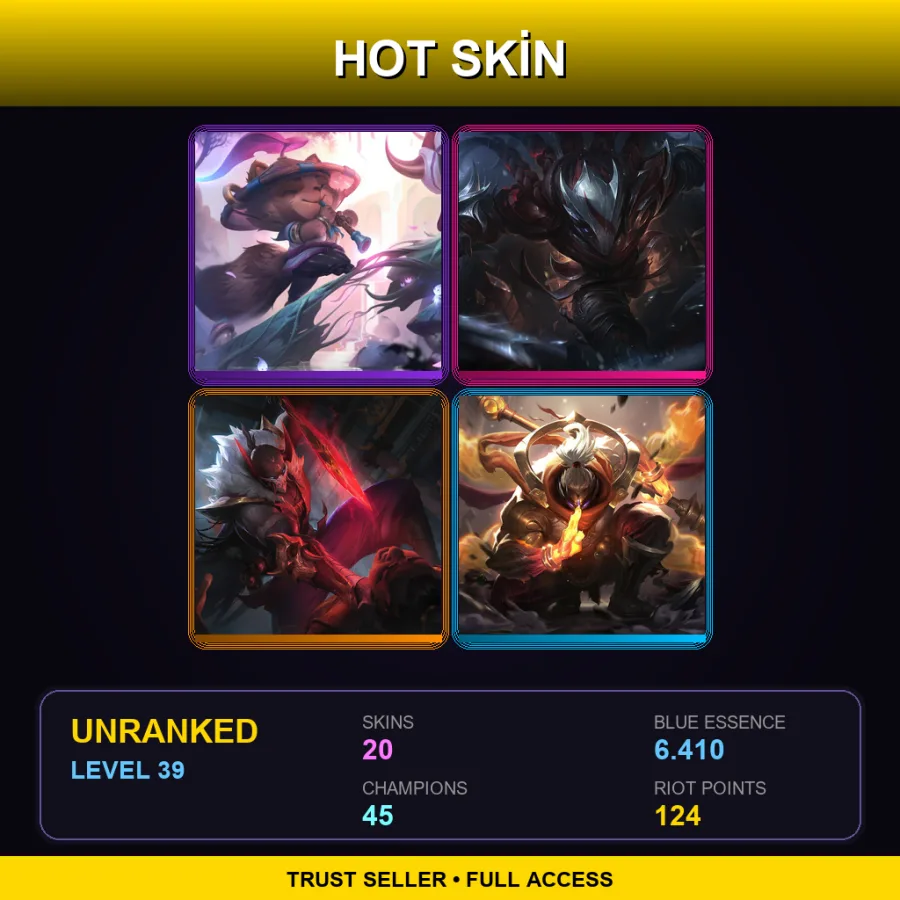 TR | Lv39 | Unranked | 20 Skin | 45 Champ — Arcane Enemy Jinx