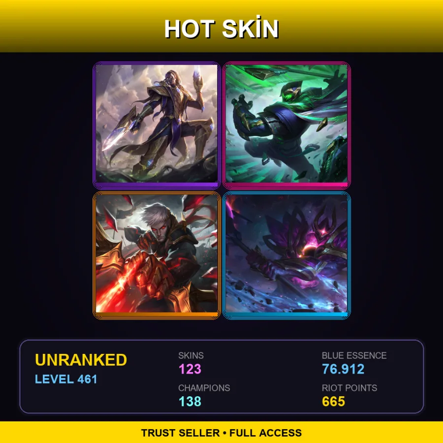 LAN | Lv461 | Unranked | 123 Skin | 138 Champ