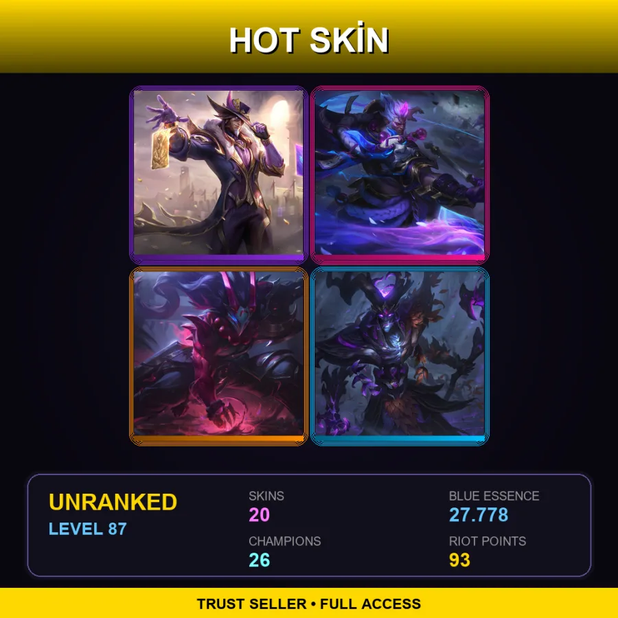 OCE | Lv87 | Unranked | 20 Skin | 26 Champ — Unranked / Smurf League of Legends
