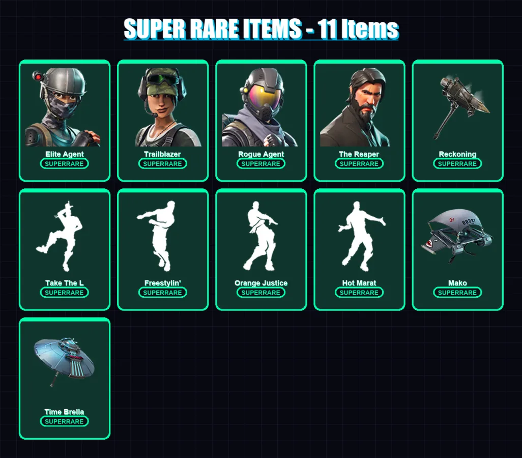 [PC/XBOX/PSN] | Elite Agent | Trailblazer | Rogue Agent | The Reaper | The Prisoner | 77 skin | 52 pickaxe | 61 emote | 59 glider | Lv967