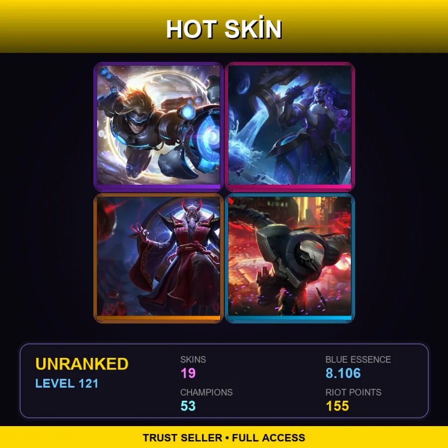 LAN | Lv121 | Unranked | 19 Skin | 53 Champ — Amethyst Ashe