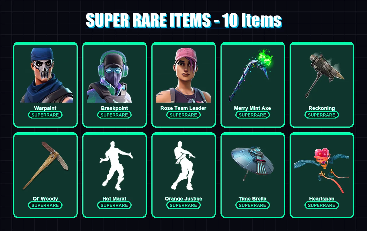 [PC/XBOX] | Warpaint | Breakpoint | Rose Team Leader | The Scientist | Ruin | 119 skin | 111 pickaxe | 135 emote | 115 glider | Lv1744
