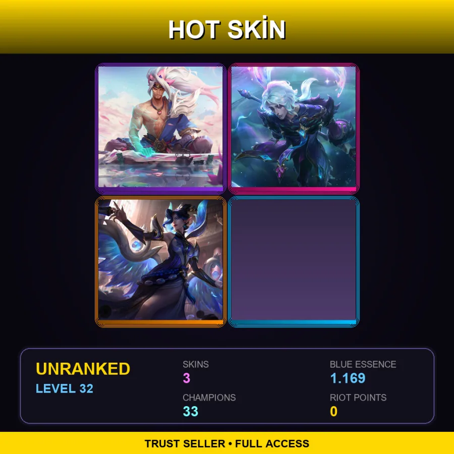 ME | Lv32 | Unranked | 3 Skin | 33 Champ