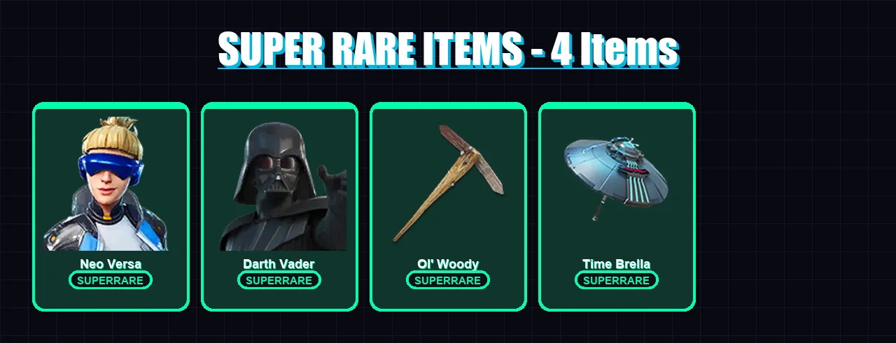 [PC/XBOX] | Neo Versa | Darth Vader | Mizuki | Fade | Predator | 219 skin | 257 pickaxe | 180 emote | 181 glider | Lv2332