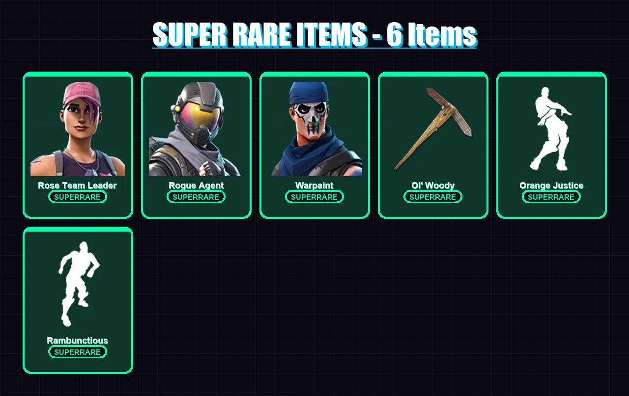 [PC/XBOX/PSN] | Rose Team Leader | Rogue Agent | Warpaint | Carbide | Valor | 8 skin | 8 pickaxe | 10 emote | 8 glider | Lv107