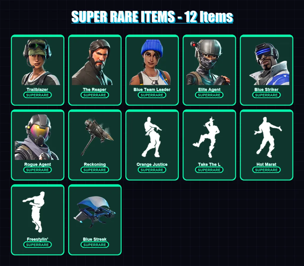 [PS4/PS5/XBOX/PC] | Trailblazer | The Reaper | Blue Team Leader | Elite Agent | Blue Striker | 71 skin | 50 pickaxe | 62 emote | 54 glider | Lv833