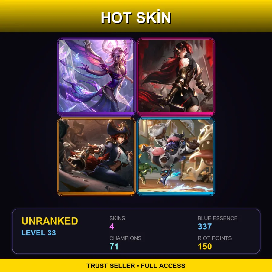 SG | Lv33 | Unranked | 4 Skin | 71 Champ