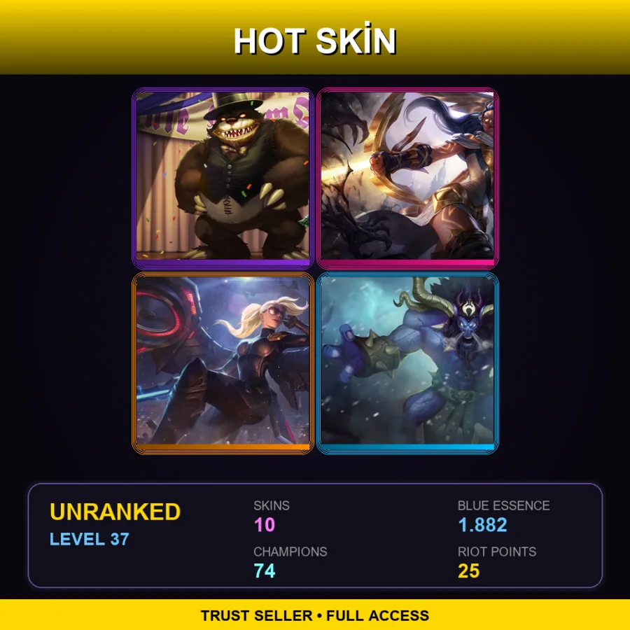 EUNE | Lv37 | Unranked | 10 Skin | 74 Champ