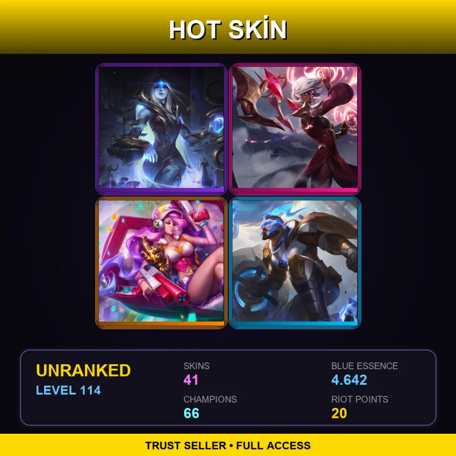EUNE | Lv114 | Unranked | 41 Skin | 66 Champ