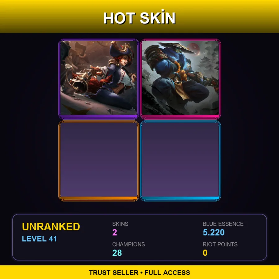 LAN | Lv41 | Unranked | 2 Skin | 28 Champ — Temple Jax