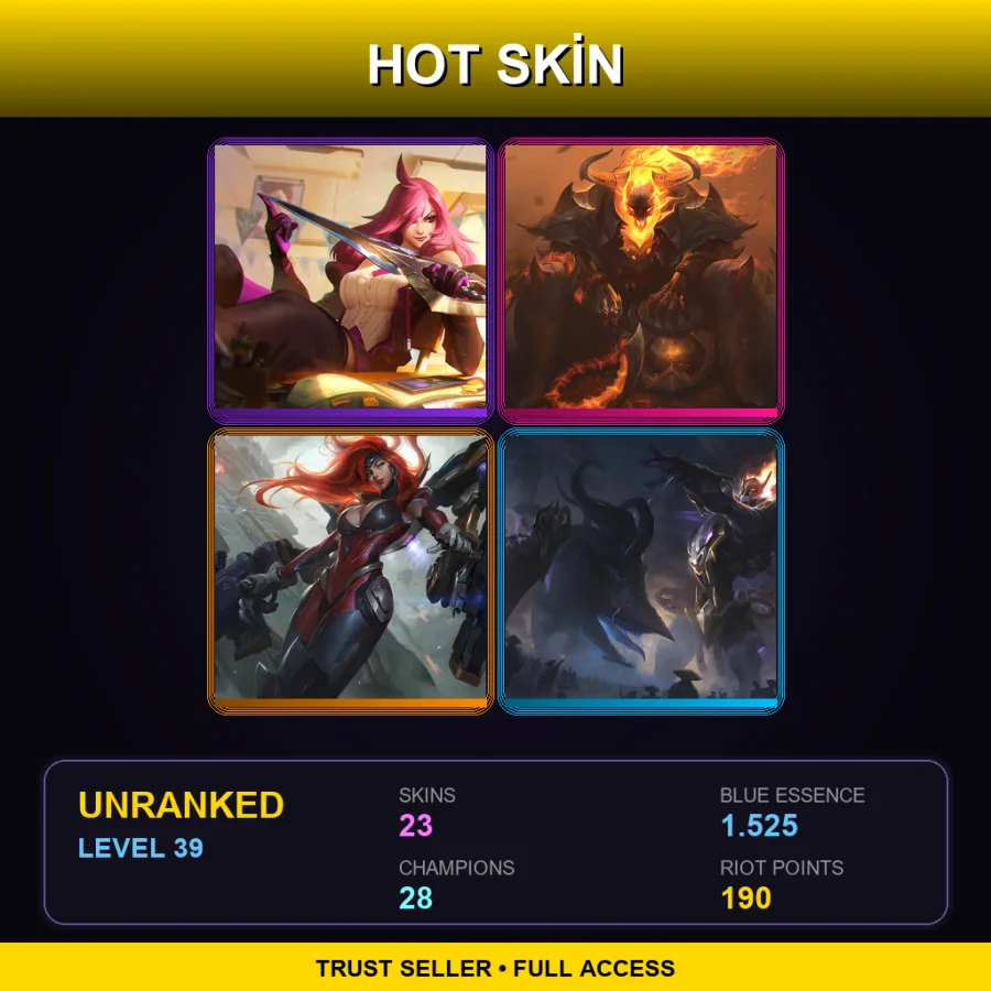 EUW | Lv39 | Unranked | 23 Skin | 28 Champ