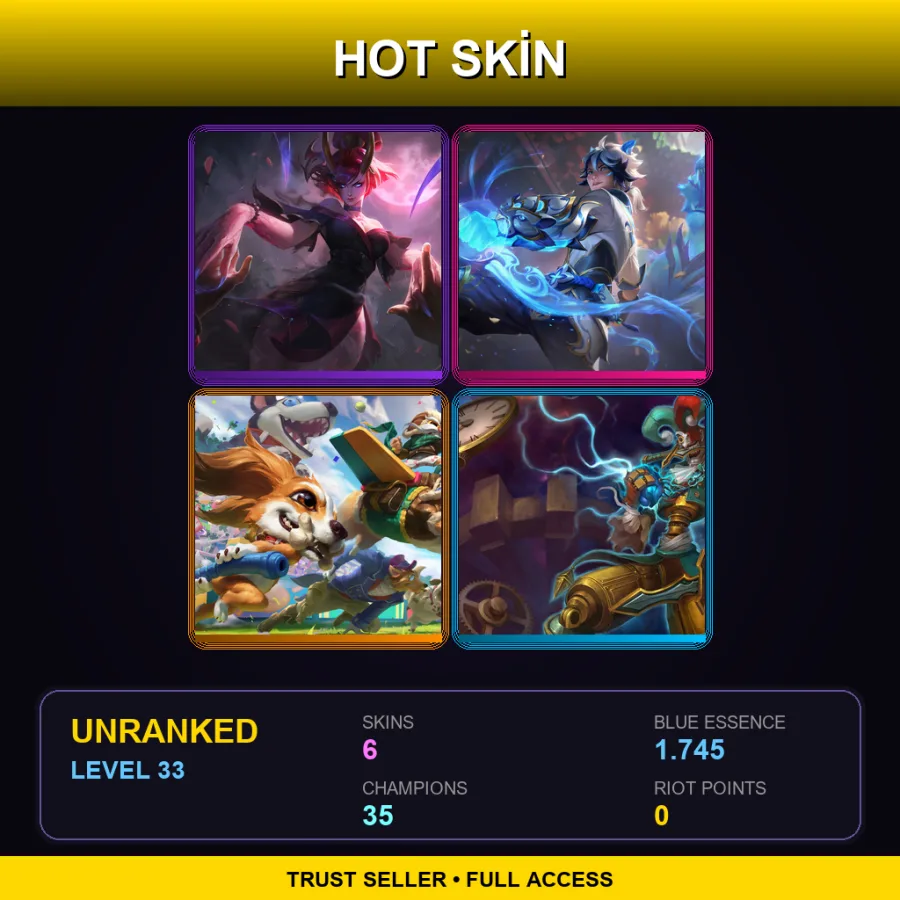 EUW | Lv33 | Unranked | 6 Skin | 35 Champ — Blood Moon Evelynn