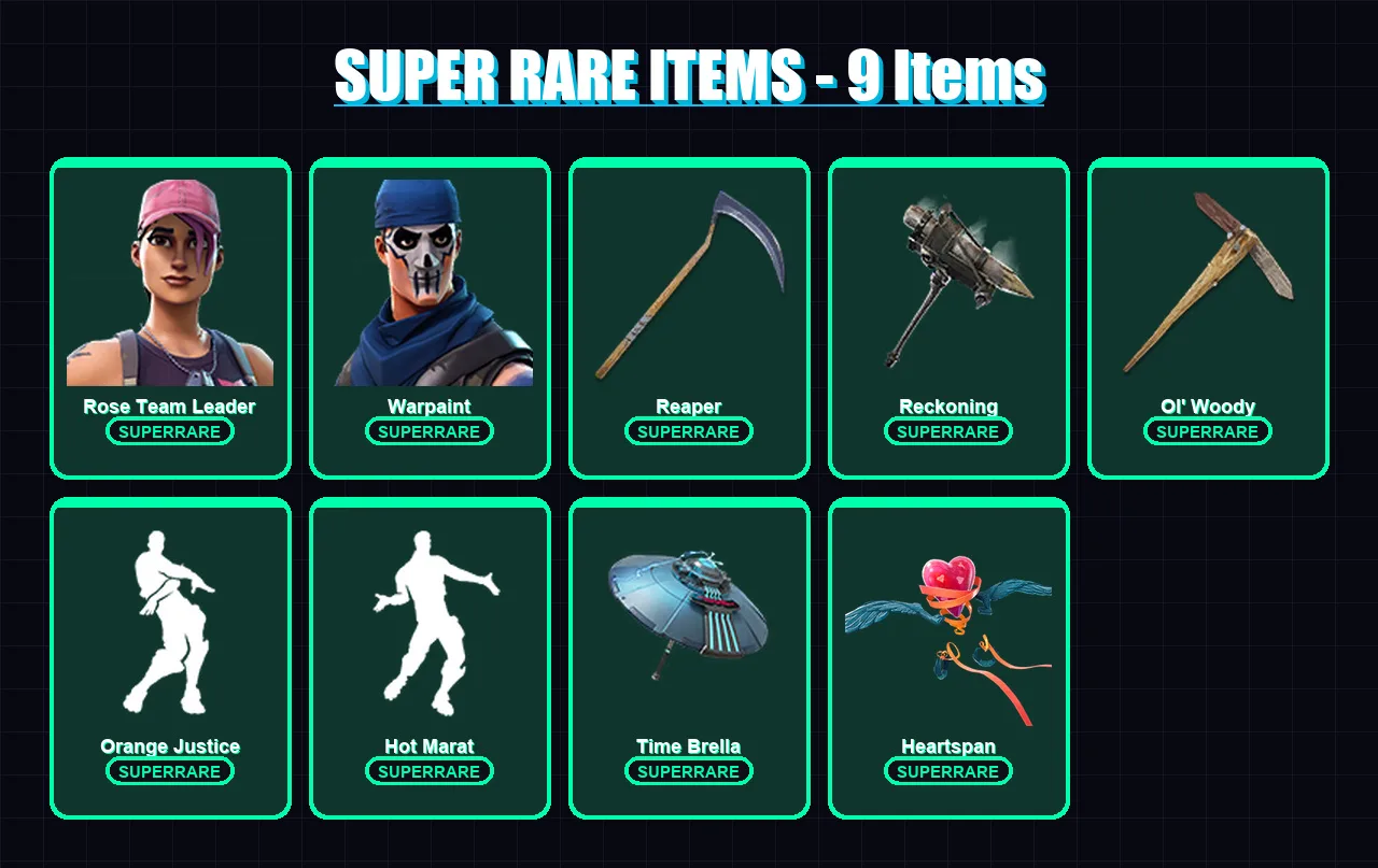 [PC/XBOX/PSN] | Rose Team Leader | Warpaint | Calamity | Lynx | Omegarok | 53 skin | 63 pickaxe | 64 emote | 67 glider | Lv869