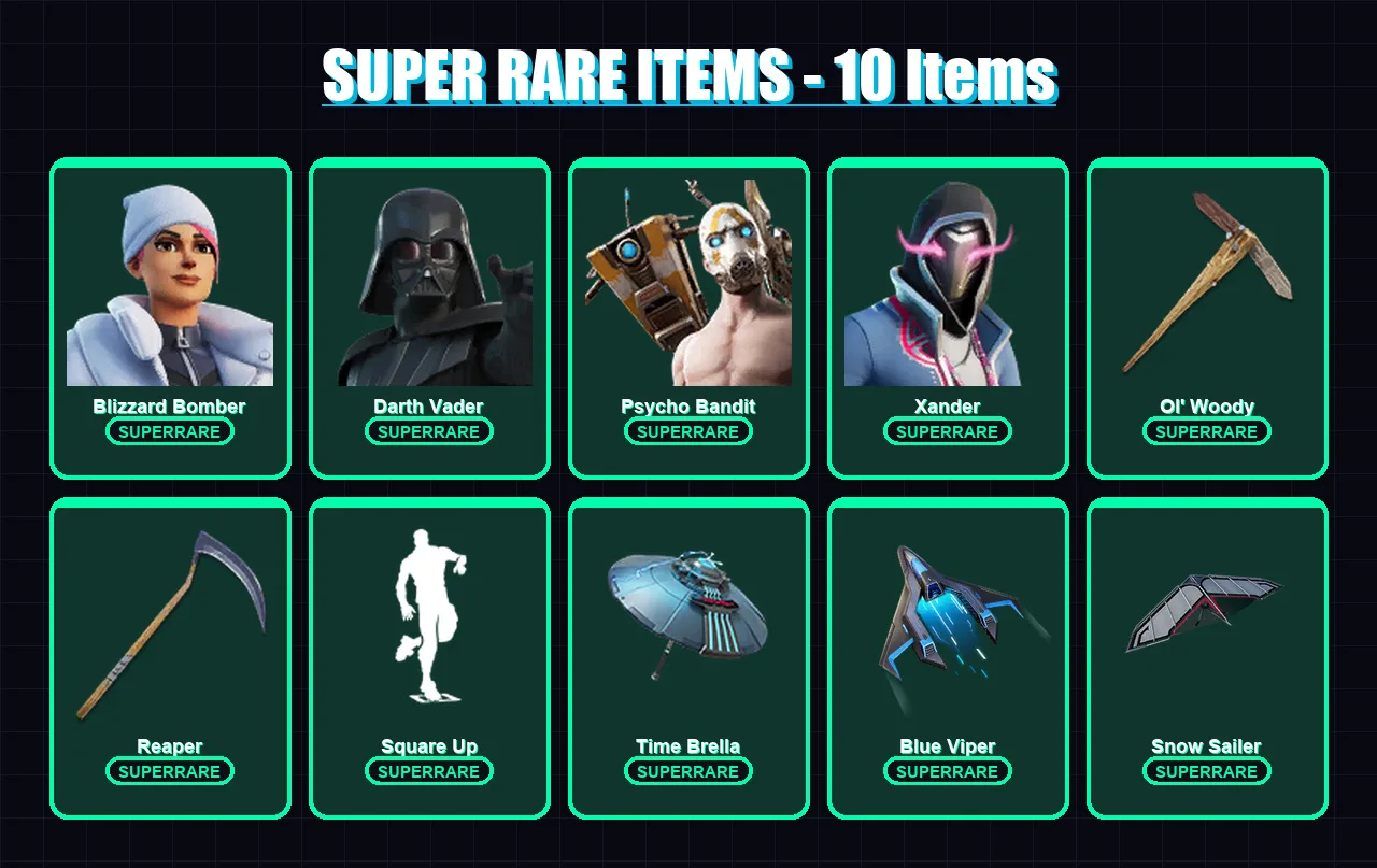 [PS4/PS5/XBOX/PC] | Blizzard Bomber | Darth Vader | Psycho Bandit | Xander | Zeus | 543 skin | 467 pickaxe | 900 emote | 231 glider | Lv7428