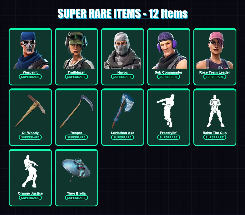 [PC/XBOX/PSN] | Warpaint | Trailblazer | Havoc | Sub Commander | Rose Team Leader | 63 skin | 93 pickaxe | 67 emote | 87 glider | Lv1491