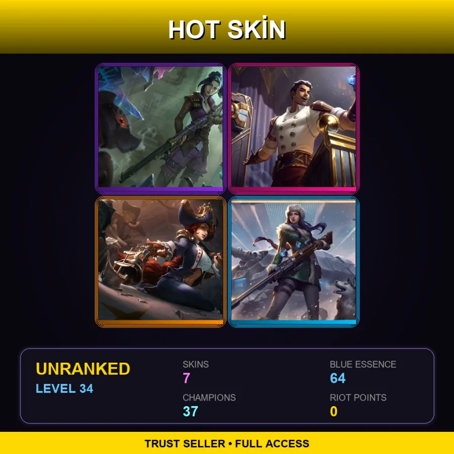 BR | Lv34 | Unranked | 7 Skin | 37 Champ