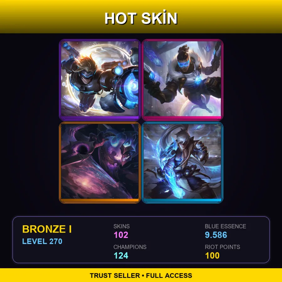 EUNE | Lv270 | Bronze I | 102 Skin | 124 Champ — LoL account