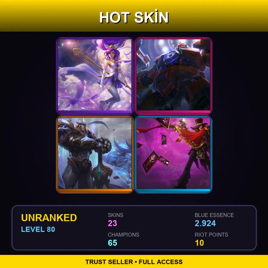 LAN | Lv80 | Unranked | 23 Skin | 65 Champ — LoL account