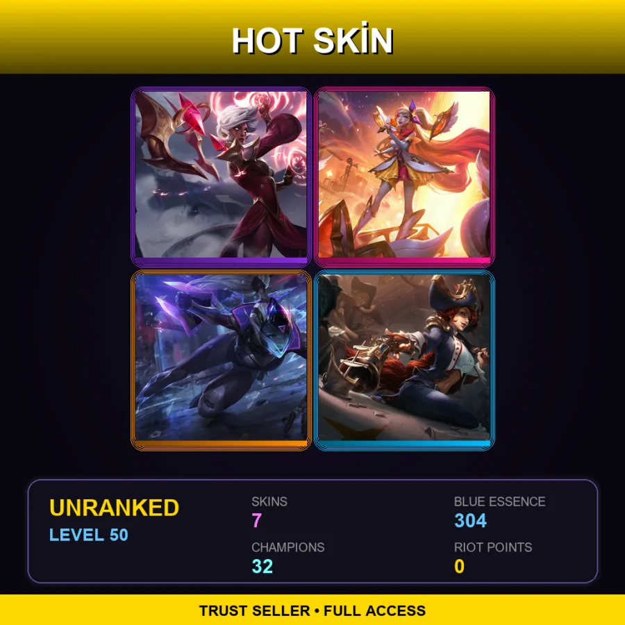 LAN | Lv50 | Unranked | 7 Skin | 32 Champ