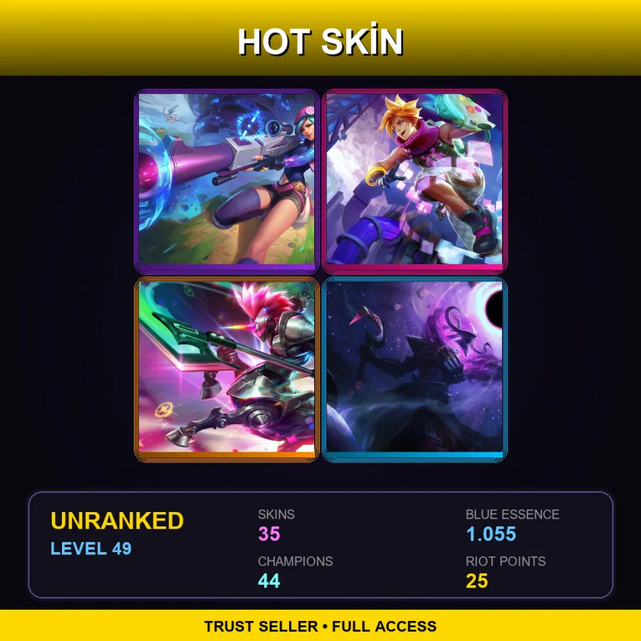 EUW | Lv49 | Unranked | 35 Skin | 44 Champ — LoL account